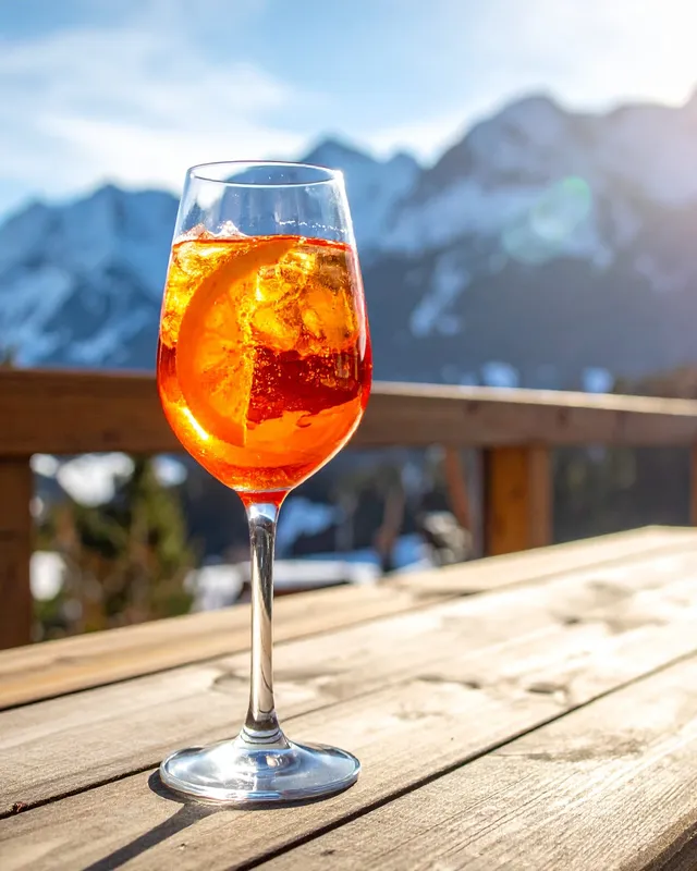 Aperol spritz in an Alp setting