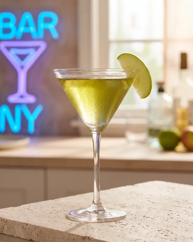 Appletini i martiniglas med æble