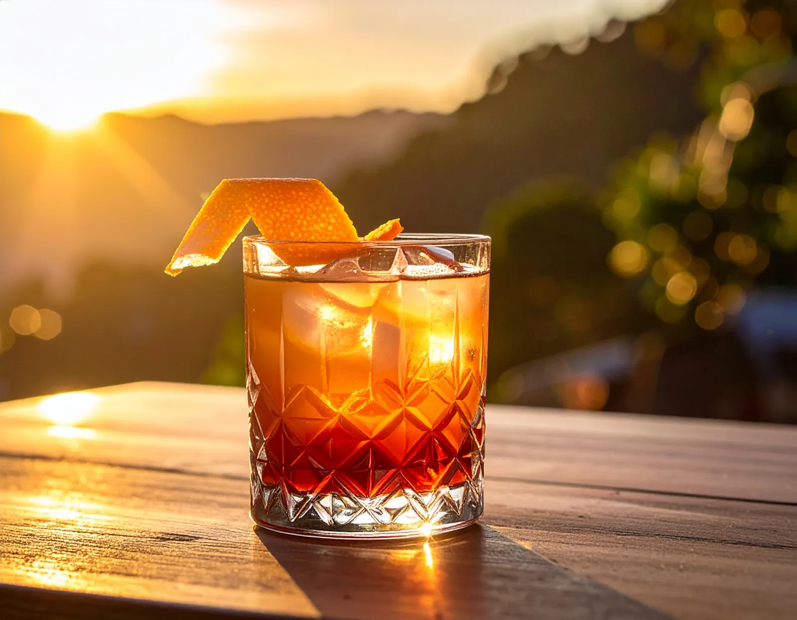 Boulevardier i rocksglas