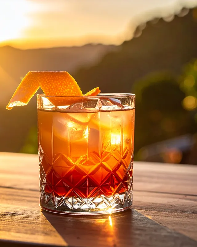 Boulevardier i rocksglas
