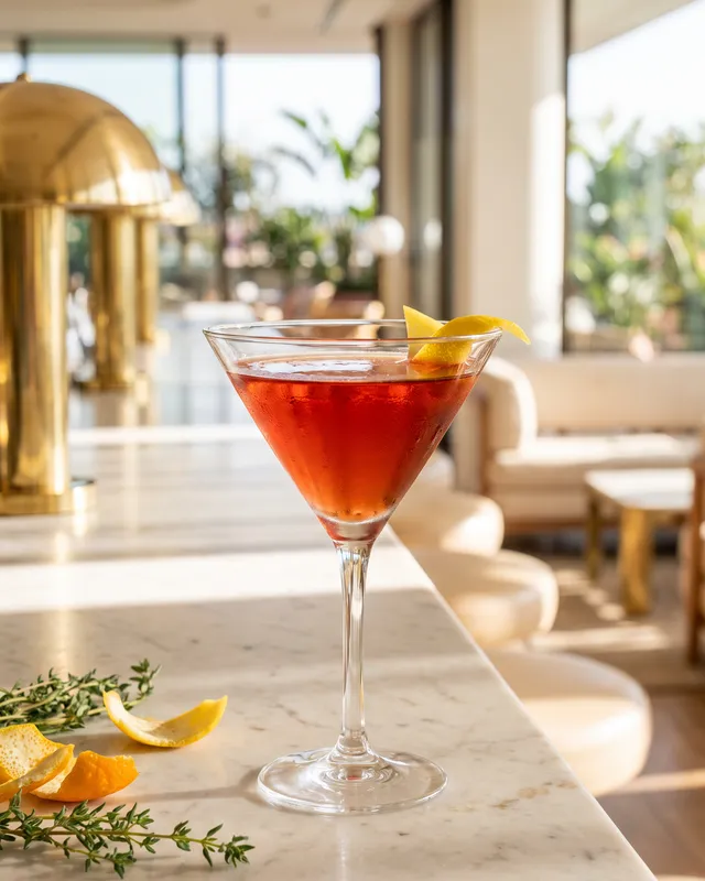 Cardinale i martiniglas med citron