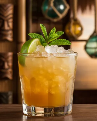 Mai Tai i dobbelt old fashioned-glas