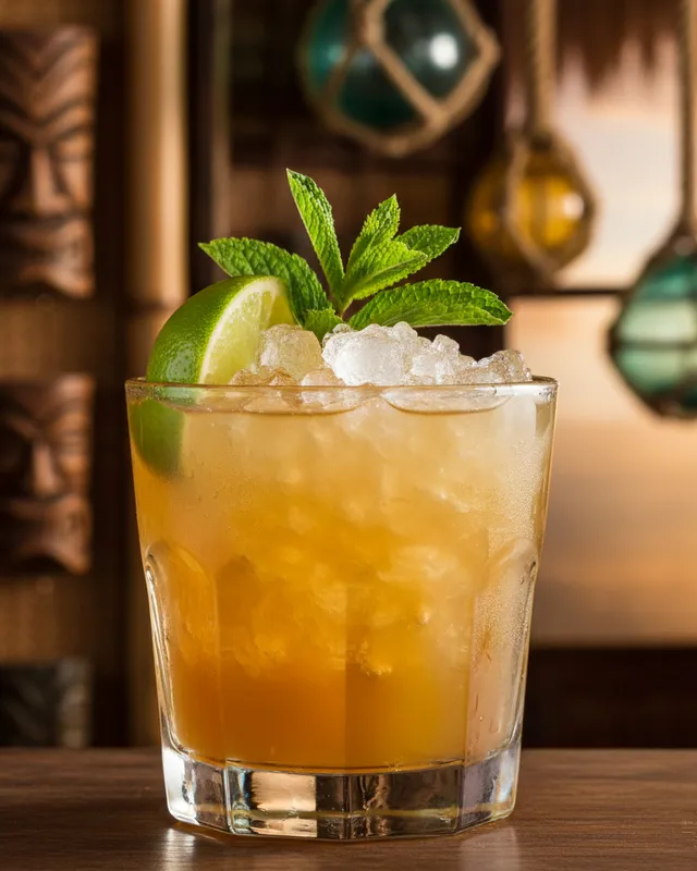 Mai Tai i dobbelt old fashioned-glas