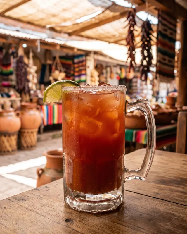 Michelada i ølkrus med lime