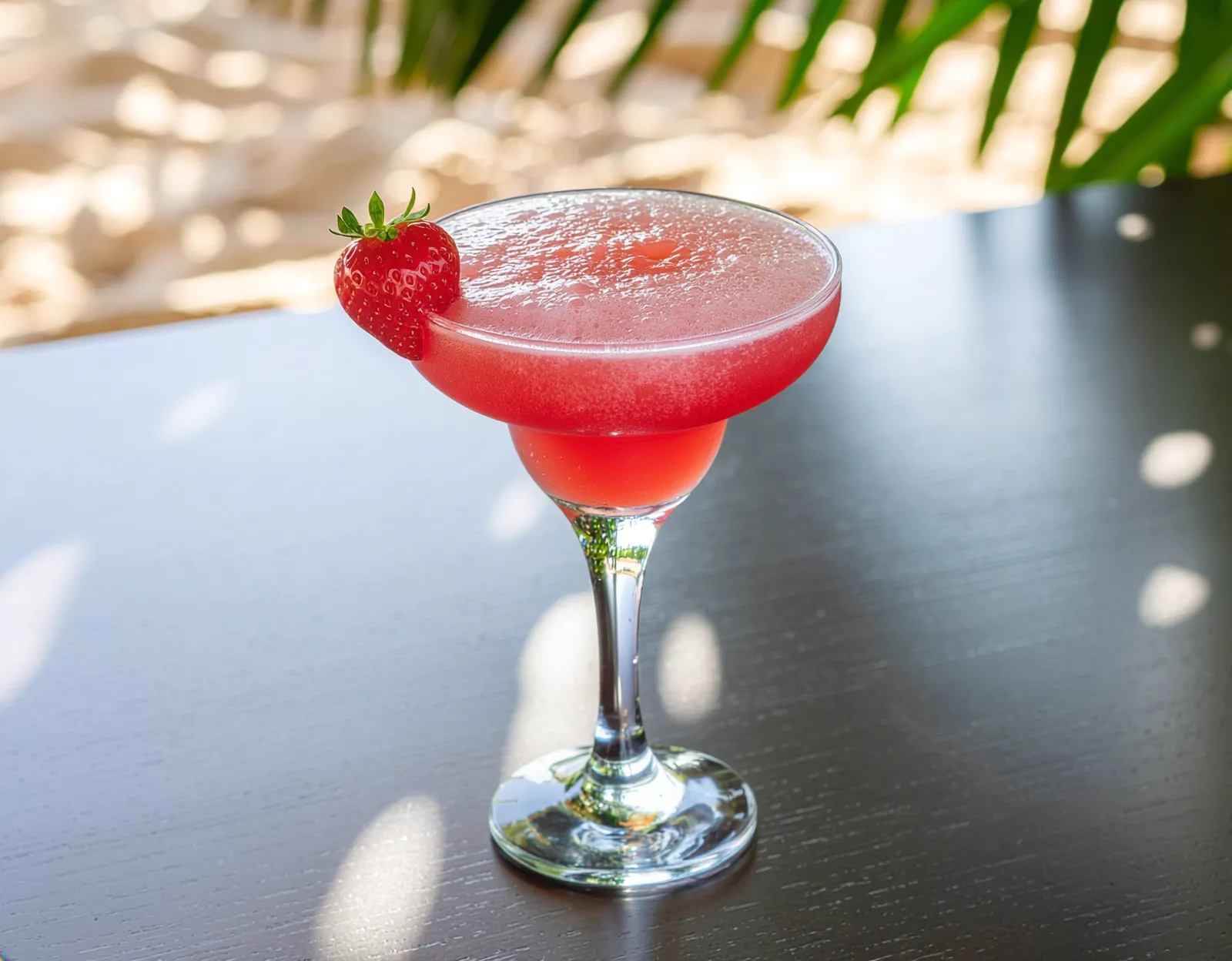 Jordbær Daiquiri i margaritaglas